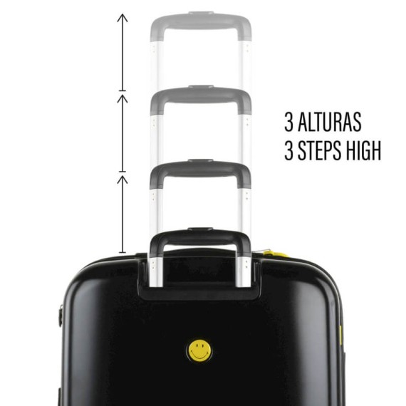 Mala de Viagem / Trolley Grande 78cm 4 Rodas Smiley Originals Azul/Preto | Ref. 237.18017001