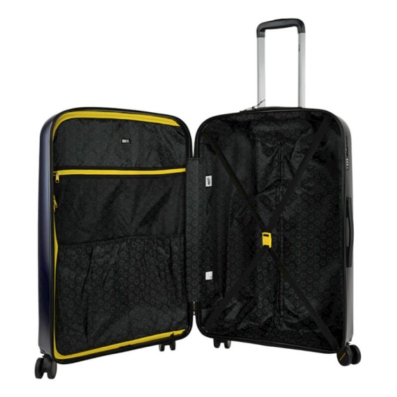 Mala de Viagem / Trolley Grande 78cm 4 Rodas Smiley Originals Azul/Preto | Ref. 237.18017001