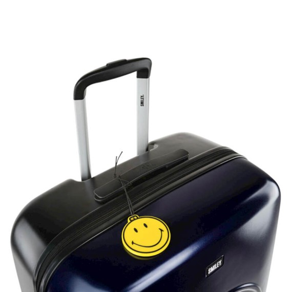 Mala de Viagem / Trolley Grande 78cm 4 Rodas Smiley Originals Azul/Preto | Ref. 237.18017001