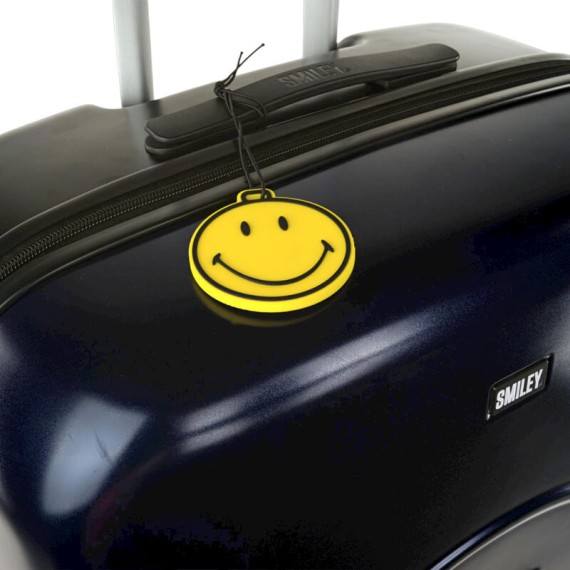 Mala de Viagem / Trolley Grande 78cm 4 Rodas Smiley Originals Azul/Preto | Ref. 237.18017001