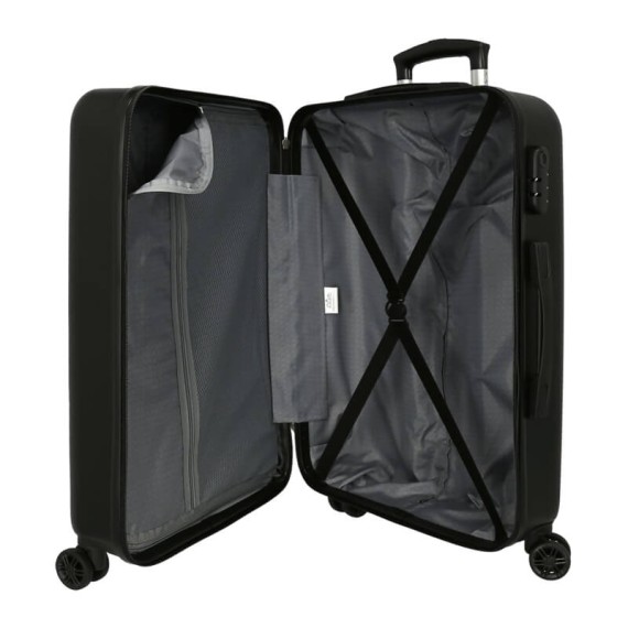 Mala de Viagem / Trolley Médio 65cm 4 Rodas Avengers HEROES Preta | Ref. 186.4961221