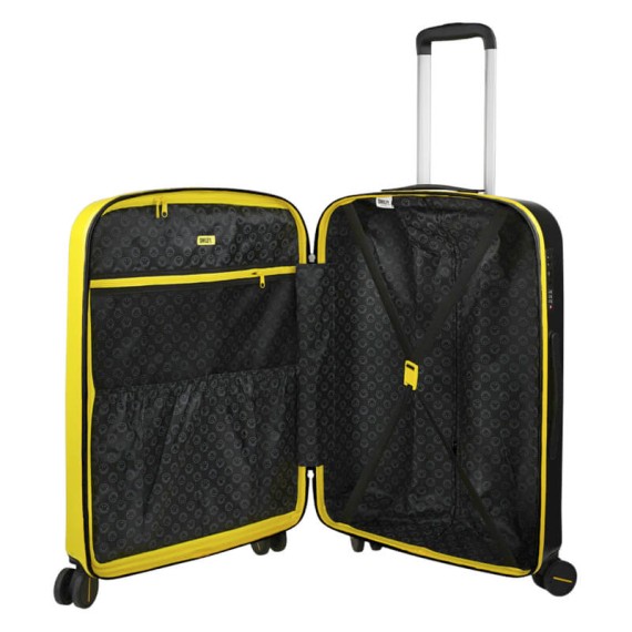 Mala de Viagem / Trolley Médio 68cm 4 Rodas Smiley Originals Amarelo/Preto | Ref. 237.18016002