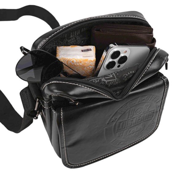 Bolsa de Tiracolo c/ Bolso Frontal Lois DESERT Preta | Ref. 237.4022002