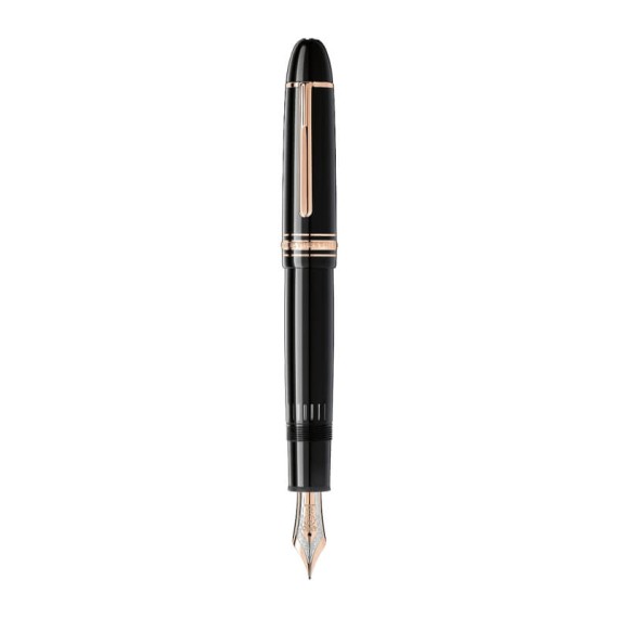 Caneta-tinteiro Montblanc (EF) Meisterstück Rose Gold-Coated Preta | Ref. 238.112664