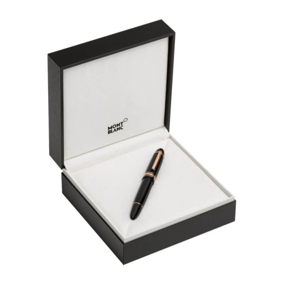 Caneta-tinteiro Montblanc (EF) Meisterstück Rose Gold-Coated Preta | Ref. 238.112664