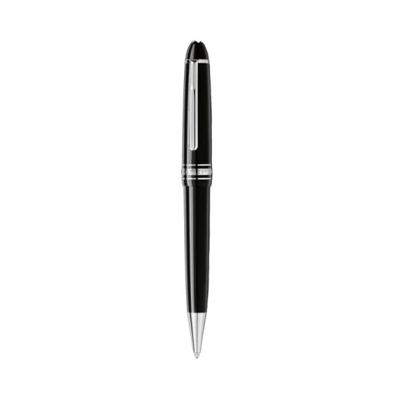 Ballpoint MONTBLANC Meisterstück Revestida Platina Midsize Preta | Ref. 238.132491