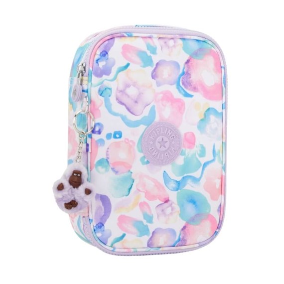 Estojo Escolar KIPLING 100 Pens Aqua Flowers | Ref. 187.40KI60022FW
