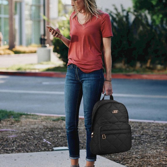 Mochila de Senhora SKECHERS S1232 Preta | Ref. 237.S123201