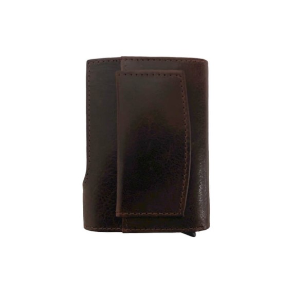 Carteira P.Cartões c/ Ejetor e P. Moedas RFID DIPELLE 1806 Castanha | Ref. 254.DP1806C