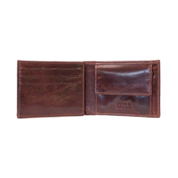 Carteira Documentos c/ P. Moedas e Mola RFID DIPELLE 1803 Castanha | Ref. 254.DP1803C