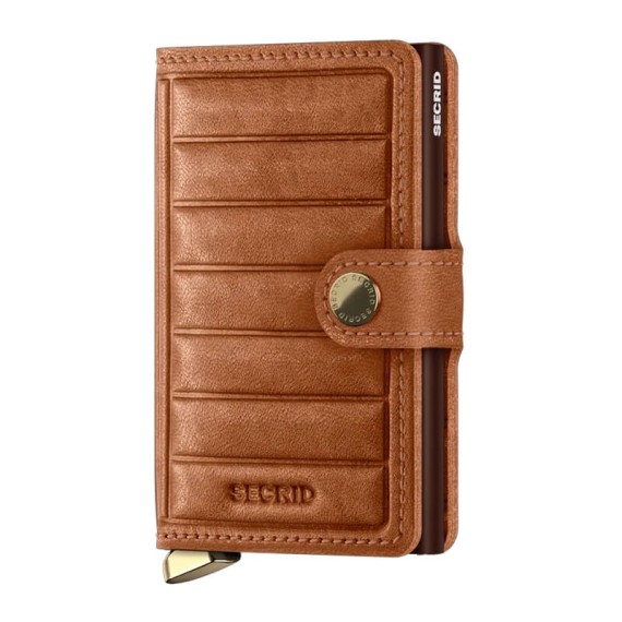 Carteira SECRID Premium Miniwallet Emboss Lines Cognac | Ref. 297.MEL-C
