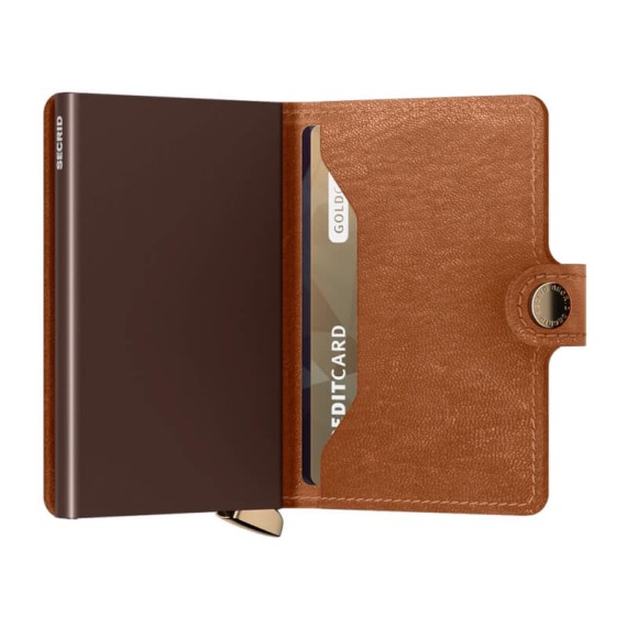 Carteira SECRID Premium Miniwallet Emboss Lines Cognac | Ref. 297.MEL-C