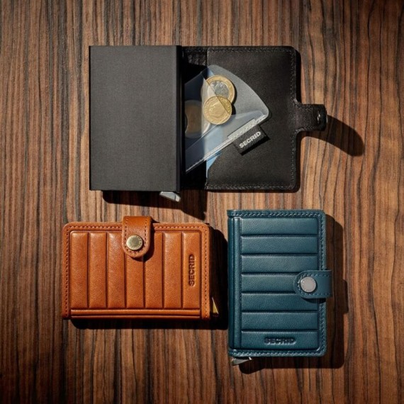 Carteira SECRID Premium Miniwallet Emboss Lines Cognac | Ref. 297.MEL-C