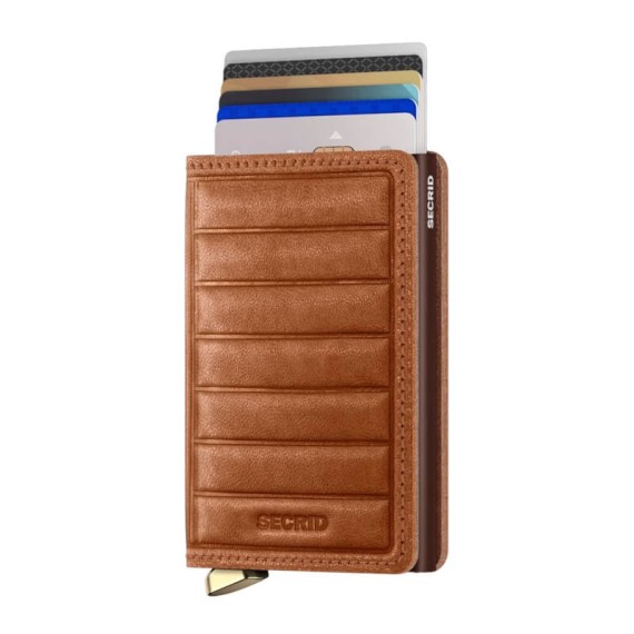 Carteira SECRID Premium Slimwallet Emboss Lines Cognac | Ref. 297.SEL-C