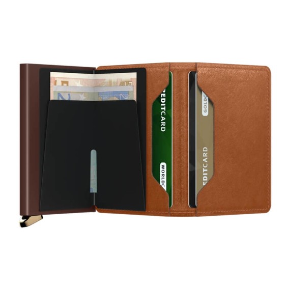 Carteira SECRID Premium Slimwallet Emboss Lines Cognac | Ref. 297.SEL-C