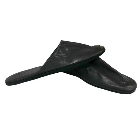 Chinelos de Viagem c/ Bolsa em Pele N.º 45 JOSEPH LOUIS Preto | Ref. 318.023/2119P45