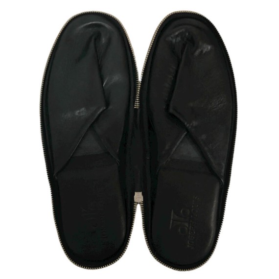 Chinelos de Viagem c/ Bolsa em Pele N.º 45 JOSEPH LOUIS Preto | Ref. 318.023/2119P45