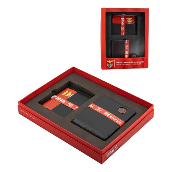 Conjunto Carteira + Porta-Cartões BENFICA 1121 Preto | Ref. 254.SLB1121P