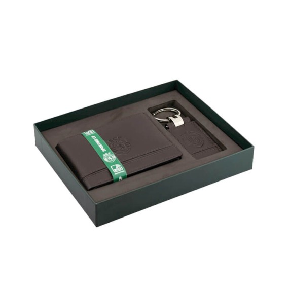 Conjunto Carteira + Porta-Chaves SPORTING 3126 Castanho | Ref. 254.SCP3126C