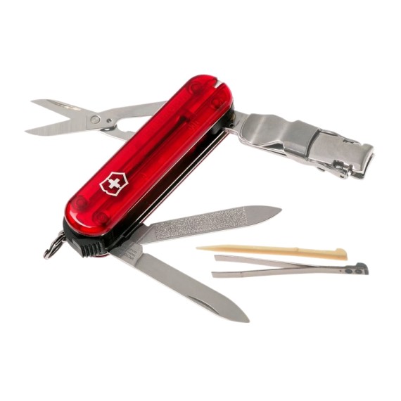 Canivete 65mm VICTORINOX Nail Clip 580 Vermelho Translúcido | Ref. 320.06463.T