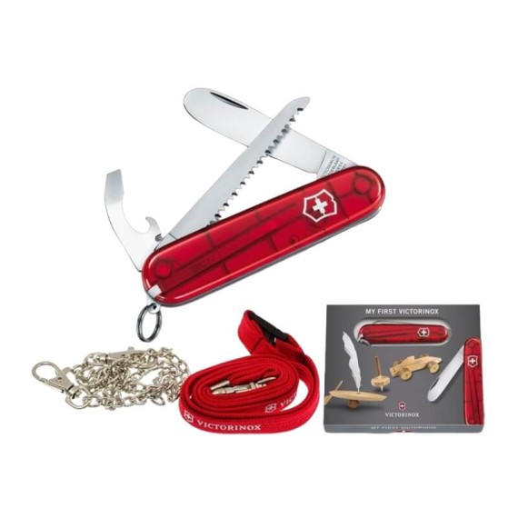 Canivete 84mm VICTORINOX My First Transparente Vermelho | Ref. 320.02373.T