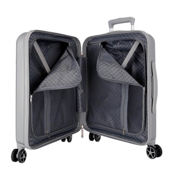 Mala de Cabine / Trolley 55cm 4R STITCH Disney 100 Prata | Ref. 186.3659321