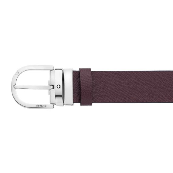 Cinto Clássico de Couro MONTBLANC Reversível 35mm Preto/Bordô | Ref. 238.131176