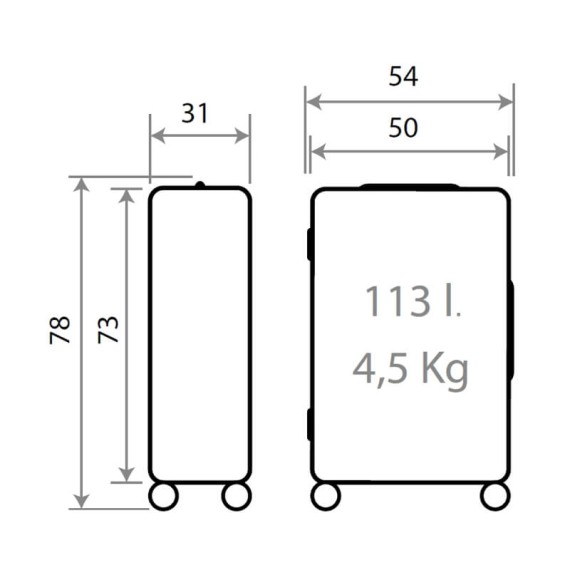 Mala de Viagem / Trolley Grande 78cm 4R Exp. MOVOM Inari Branca | Ref. 186.5329325
