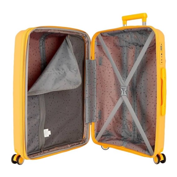Mala de Viagem / Trolley Médio 68cm 4R Exp. MOVOM Inari Amarela | Ref. 186.5329229