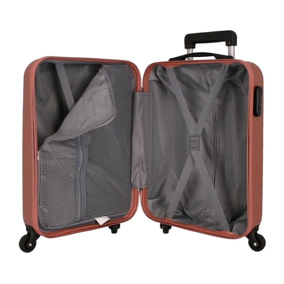 Mala de Cabine / Trolley 55cm 4 Rodas ROLL ROAD Flex Rosa Nude | Ref. 186.584946CA