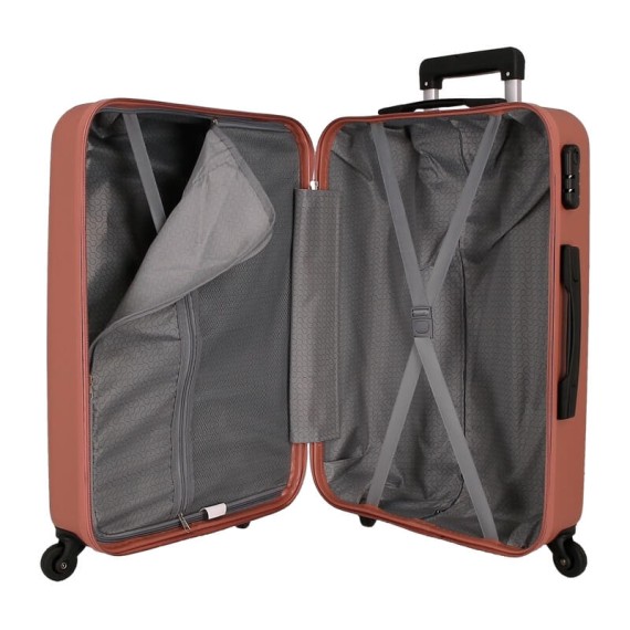 Mala de Viagem / Trolley Grande 75cm 4R ROLL ROAD Flex Rosa Nude | Ref. 186.584946CC