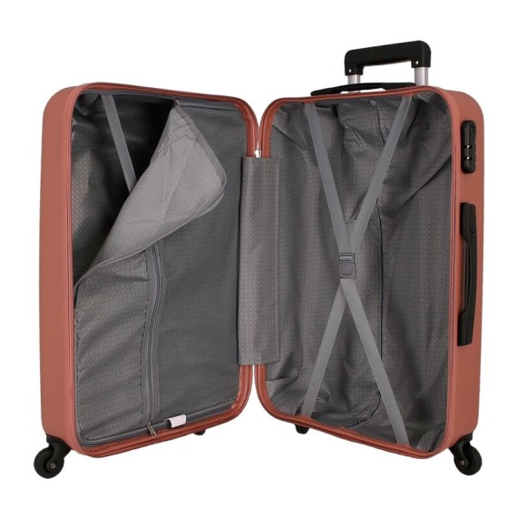Mala de Viagem / Trolley Médio 65cm 4R ROLL ROAD Flex Rosa Nude | Ref. 186.584946CB