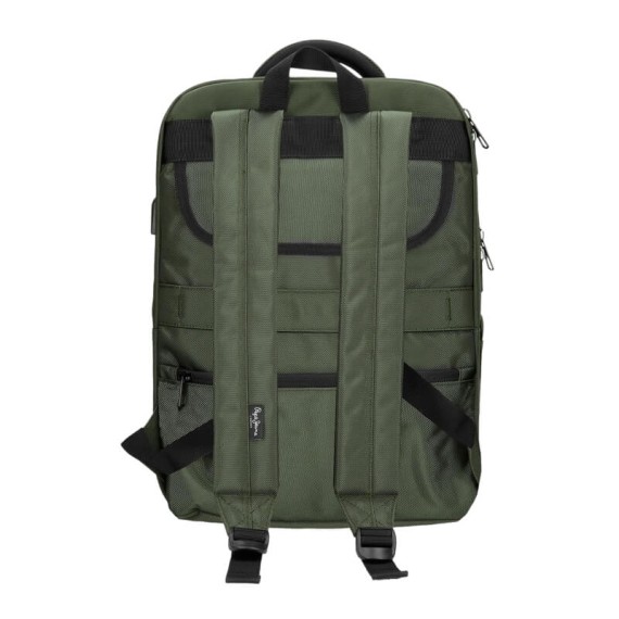 Mochila para Portátil 15.6” Adapt. 3C PEPE JEANS Bromley 24 Verde | Ref. 186.7062542
