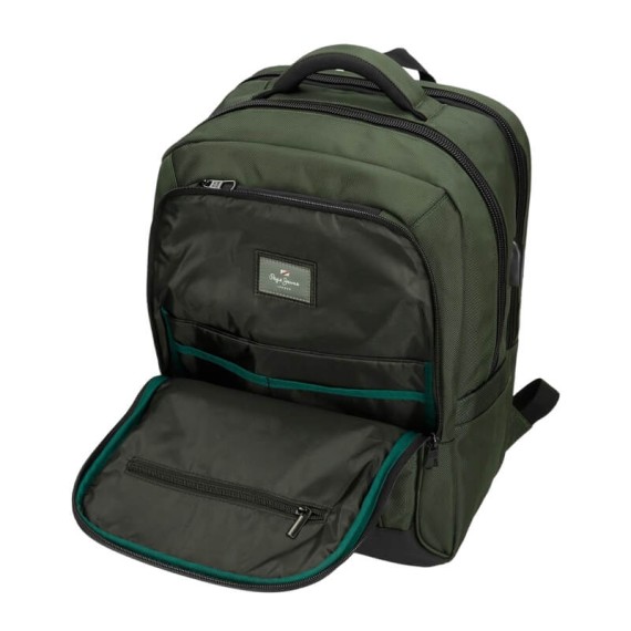 Mochila para Portátil 15.6” Adapt. 3C PEPE JEANS Bromley 24 Verde | Ref. 186.7062542