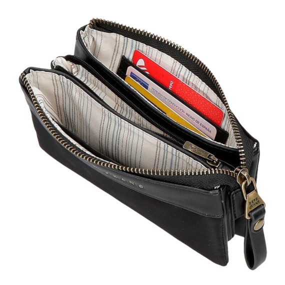 Bolsa de Três Compartimentos PEPE JEANS Morgan Preta | Ref. 186.7924331