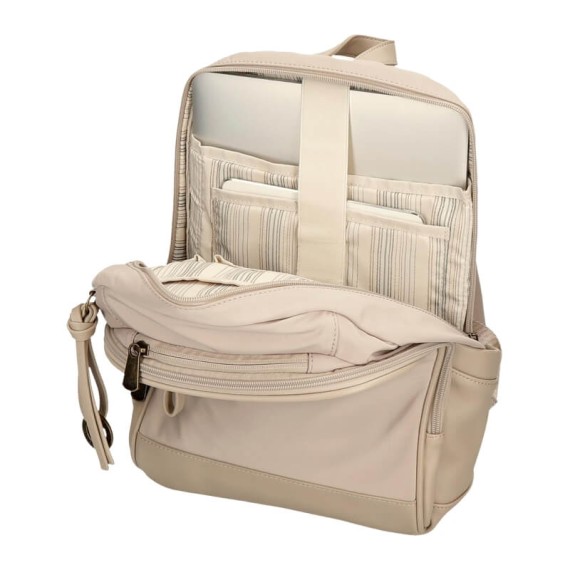 Mochila para Portátil 13.3” 2C Adapt. PEPE JEANS Morgan Bege | Ref. 186.7922133