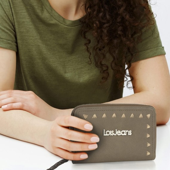 Carteira de Senhora com Fecho LOIS Indiana Taupe | Ref. 237.32125102