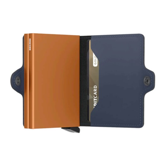 Carteira SECRID Twinwallet Matte Night Blue & Orange | Ref. 297.TM-NBO