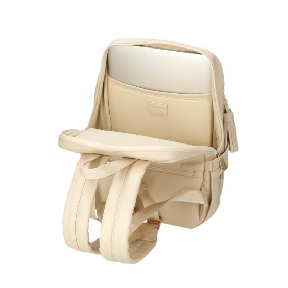 Mochila para Portátil 13.3" 2C Adapt. PEPE JEANS Sprig Bege | Ref. 186.7912131