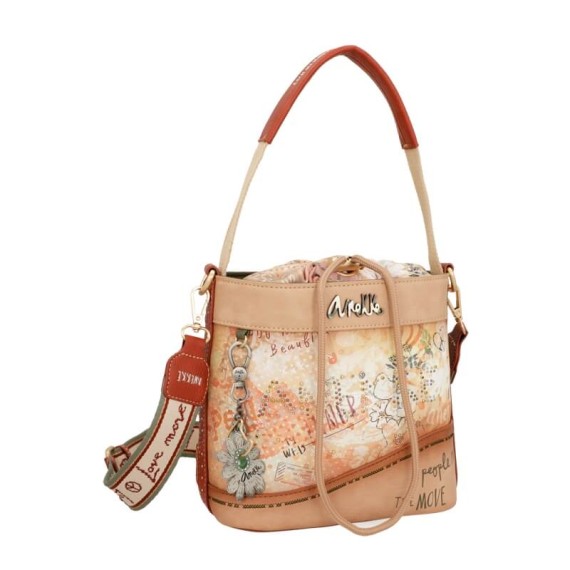 Anekke Mala / Bolsa de Traçar Peace & Love Flowers Camel | Ref. 280.38833-424