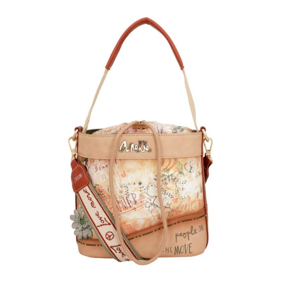 Anekke Mala / Bolsa de Traçar Peace & Love Flowers Camel | Ref. 280.38833-424
