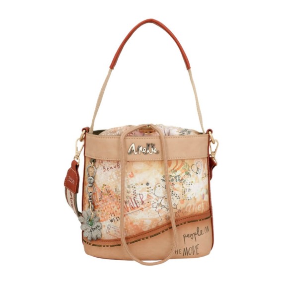 Anekke Mala / Bolsa de Traçar Peace & Love Flowers Camel | Ref. 280.38833-424