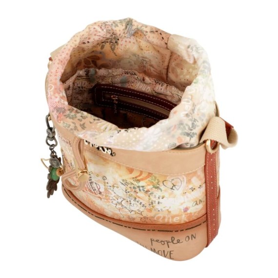 Anekke Mala / Bolsa de Traçar Peace & Love Flowers Camel | Ref. 280.38833-424