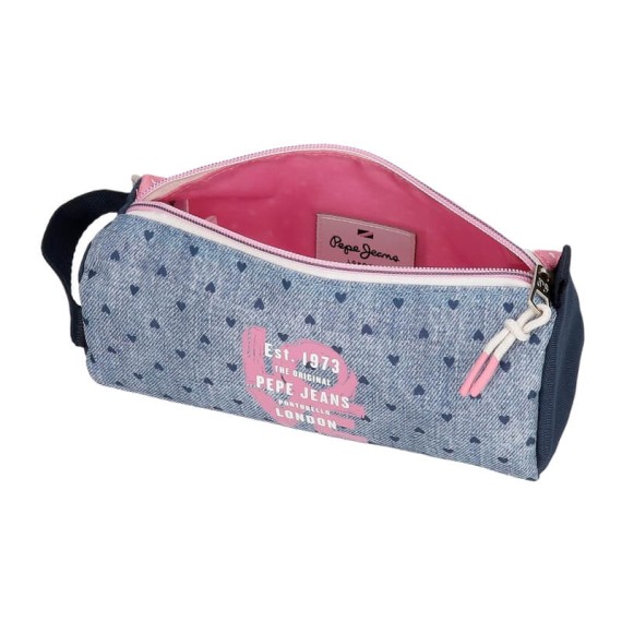 Estojo Escolar Redondo PEPE JEANS Noni Denim Multicolor | Ref. 186.6824121