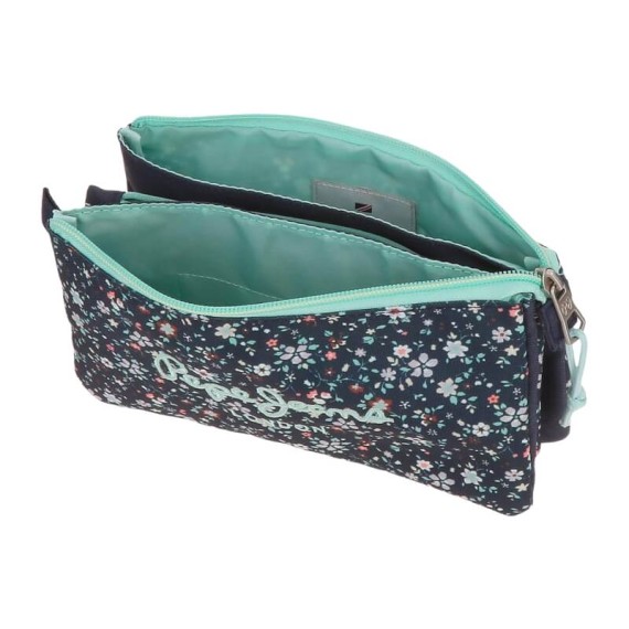 Estojo Escolar Triplo PEPE JEANS Alenka Azul Marinho | Ref. 186.6714321