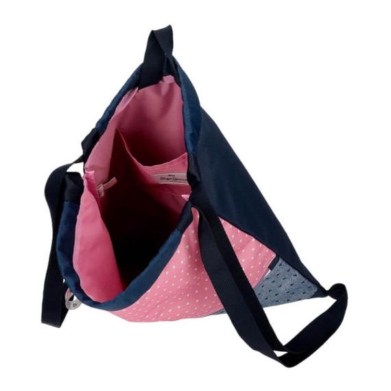 Mochila Saco c/ Bolso Frontal PEPE JEANS Noni Denim Multicolor | Ref. 186.6823821