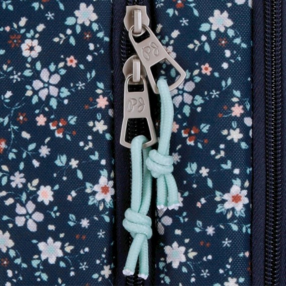 Estojo Escolar Três Compartimentos PEPE JEANS Alenka Azul Marinho | Ref. 186.6714721