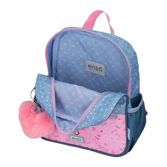 Mochila Pré-Escolar 25Cm c/ Carro ENSO Dreamers Azul | Ref. 186.96921T1