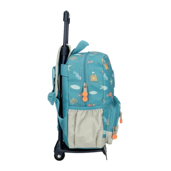 Mochila Pré-Escolar 28Cm c/ Carro ENSO Mr. Crab Azul | Ref. 186.97522T1