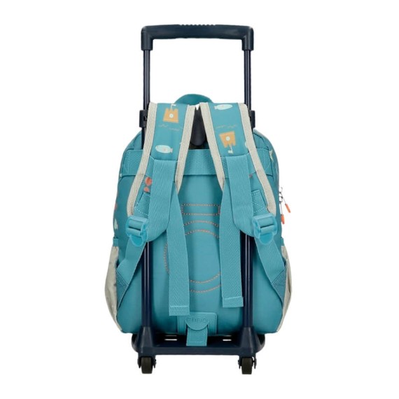 Mochila Pré-Escolar 28Cm c/ Carro ENSO Mr. Crab Azul | Ref. 186.97522T1